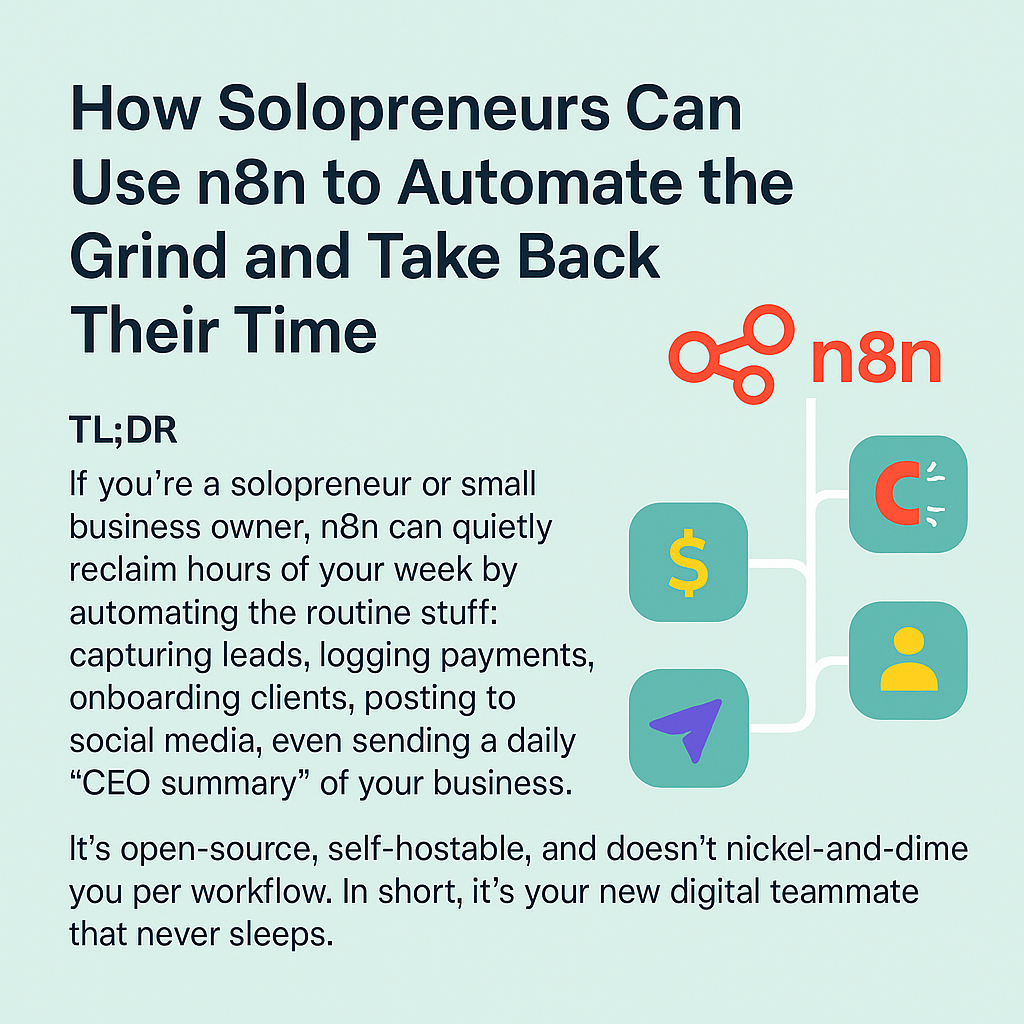 How Solopreneurs Can Use n8n to Automate the Grind and Take Back Their Time