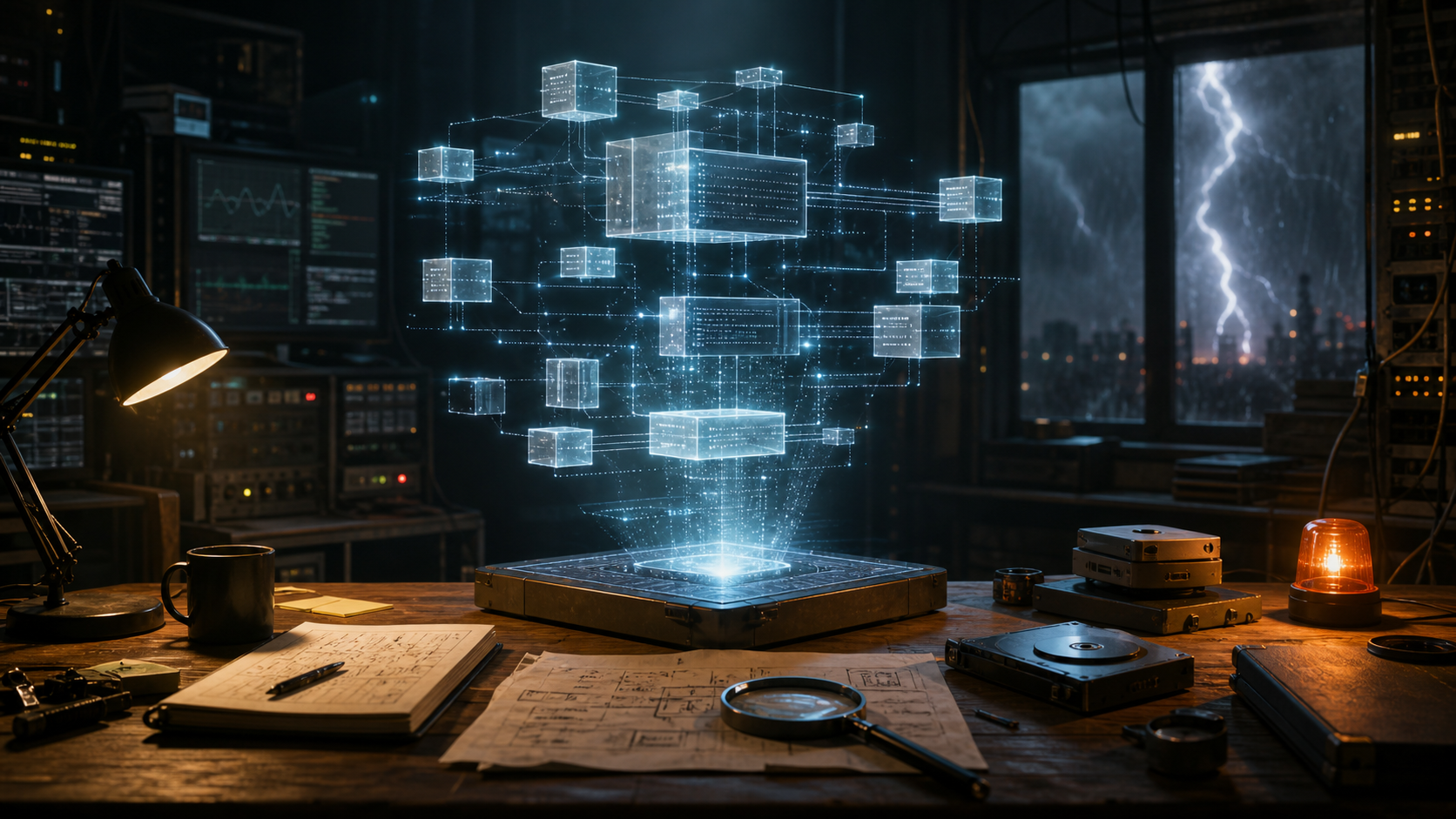 Generated software architecture being inspected in an operations workspace