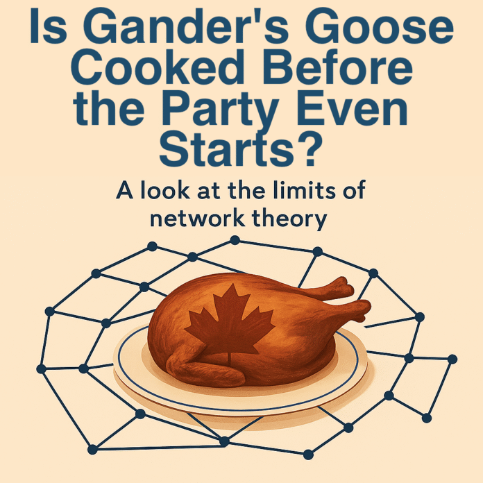 Is Gander's goose cooked before the party starts?